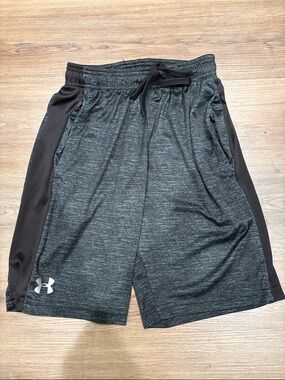 Under Armour Men's Charcoal Heather Athletic Shorts with Black Panels